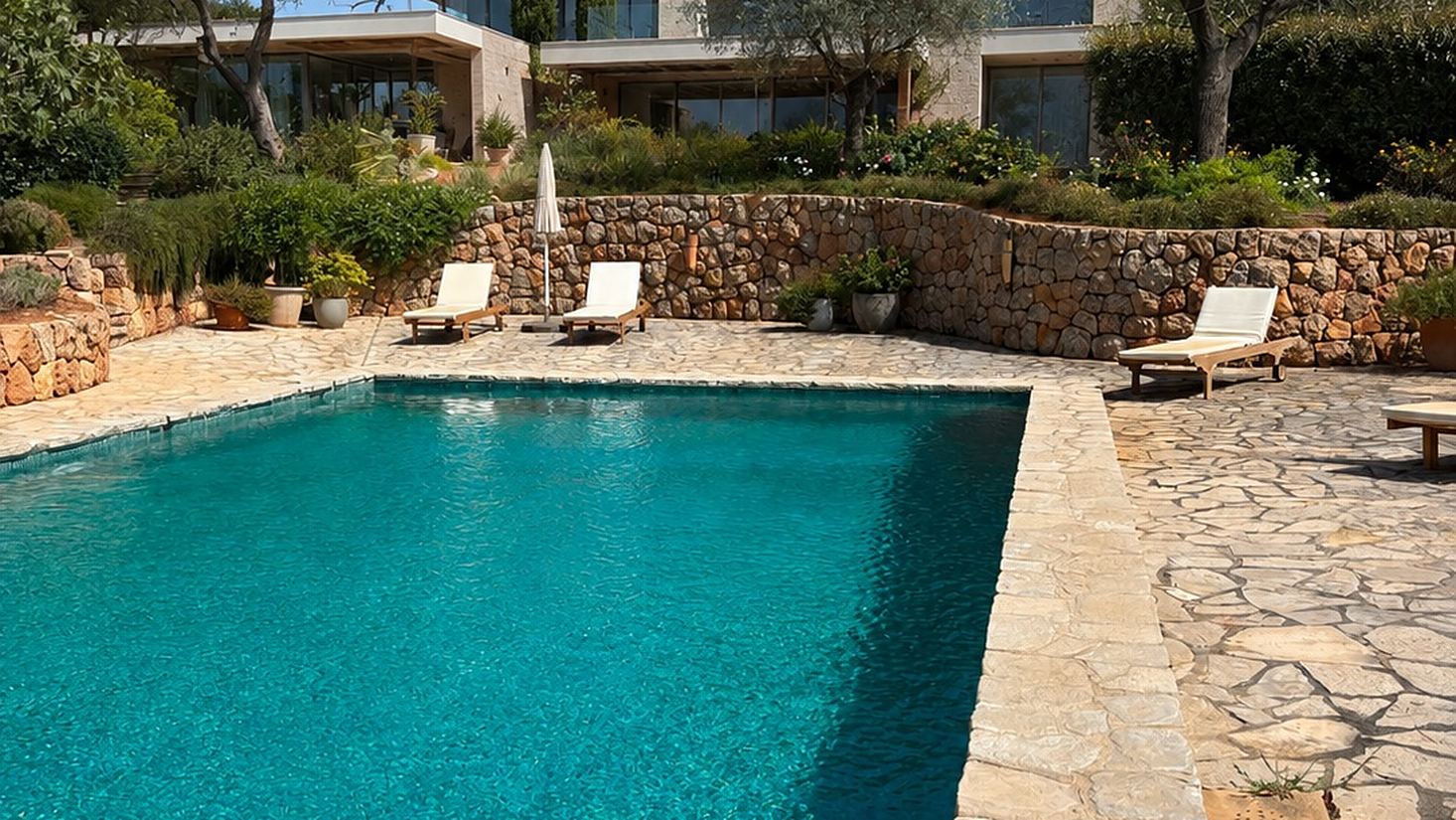 A Mallorcan finca with a pool and dry-stone terraces